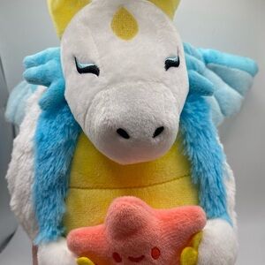 Squishable Plush Stuffed Animal Wish Dragon Mini White Blue Wings Pink Star NWOT